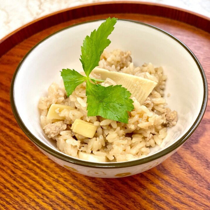 たけのこご飯★鶏ひき肉も加えて♪